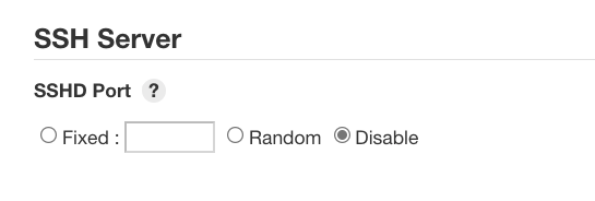  A screenshot showing the SSHD plugin for Jenkins with the disable option checked. 
