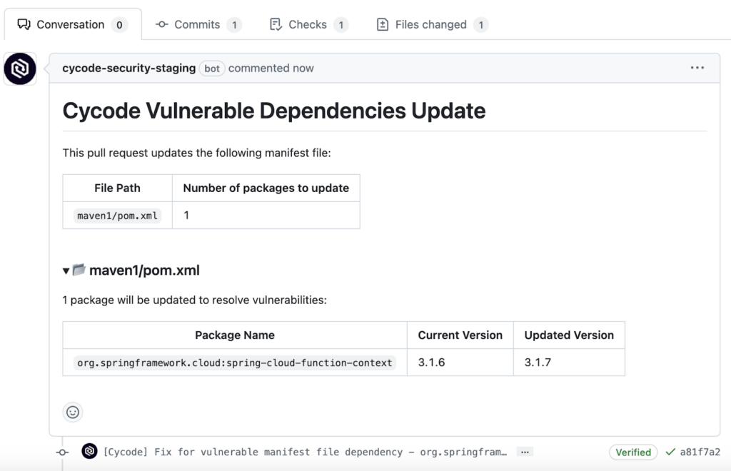 a vulnerable dependencies update