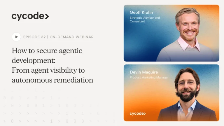How to Secure Agentic Development: From Agent Visibility to Autonomous Remediation webinar cover